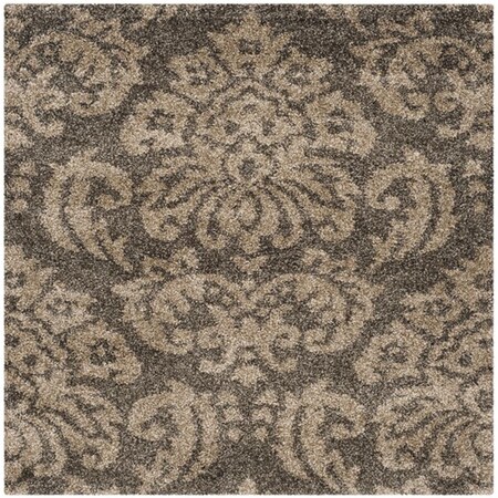 Safavieh Shag Square Area RugSmoke & Beige 4 x 4 ft. SG460-7913-4SQ